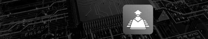 An abstract digital background featuring circuit patterns. In the foreground, a prominent icon depicts a person with an upward arrow, symbolizing data upload or transfer. The overall theme suggests technology and connectivity.